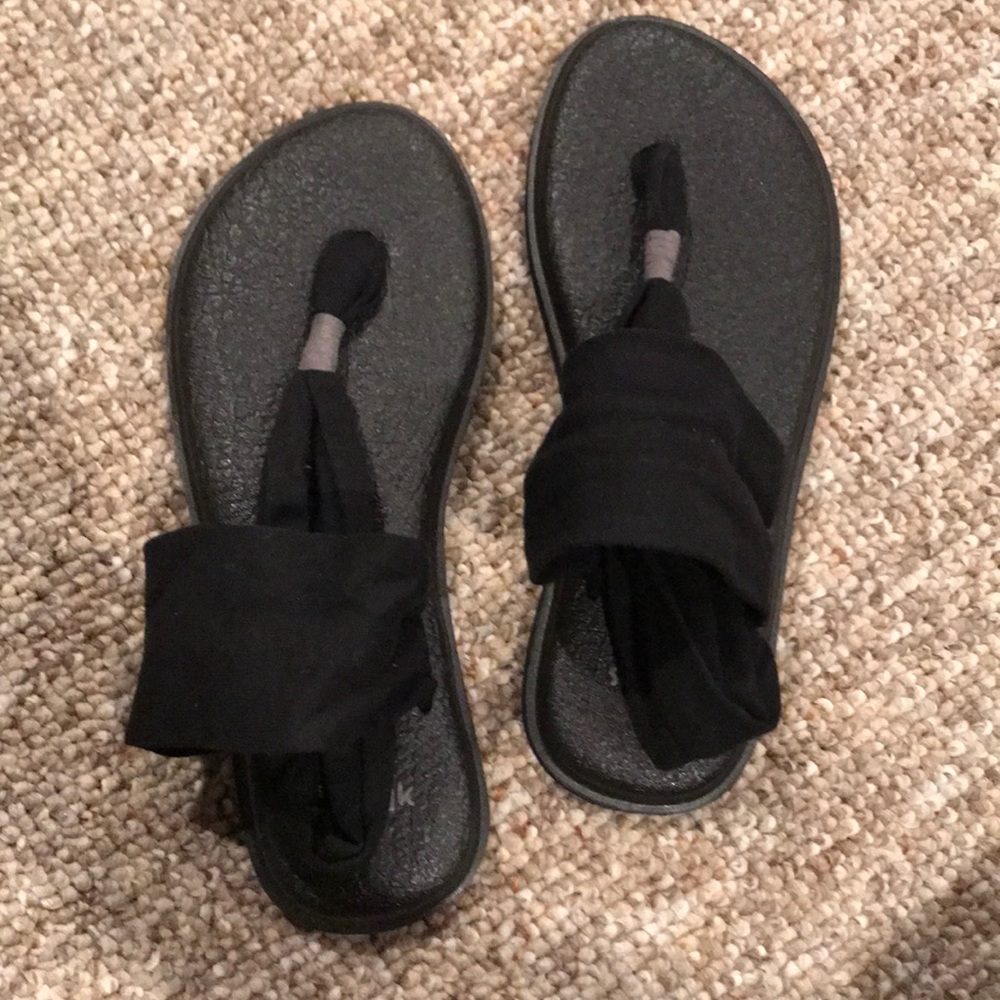 Sanuk yoga mat sling strap sandals - black - 7